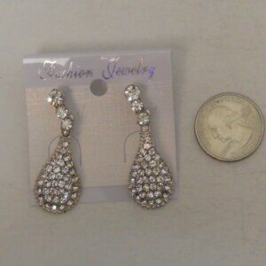 Women Fashion Drop Dangle Earrings Rhinestone Teardrops Push Backs FASHION JEWEL